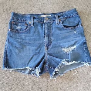 3/$20 Levi's High Rise Distressed Frayed Hem Jean Shorts - Size 30